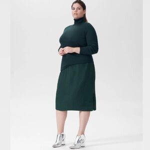 Universal Standard Green Swiss Dot Slit Midi Skirt